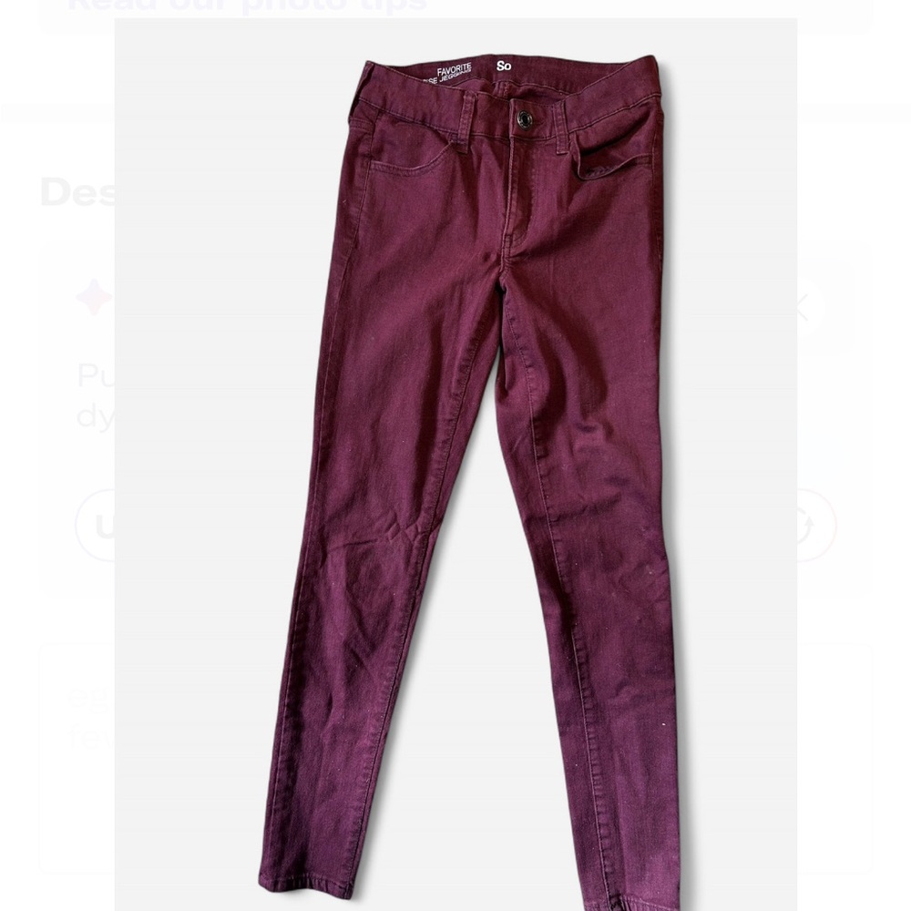 SO Low Rise Favorite Skinny Burgundy Jeggings